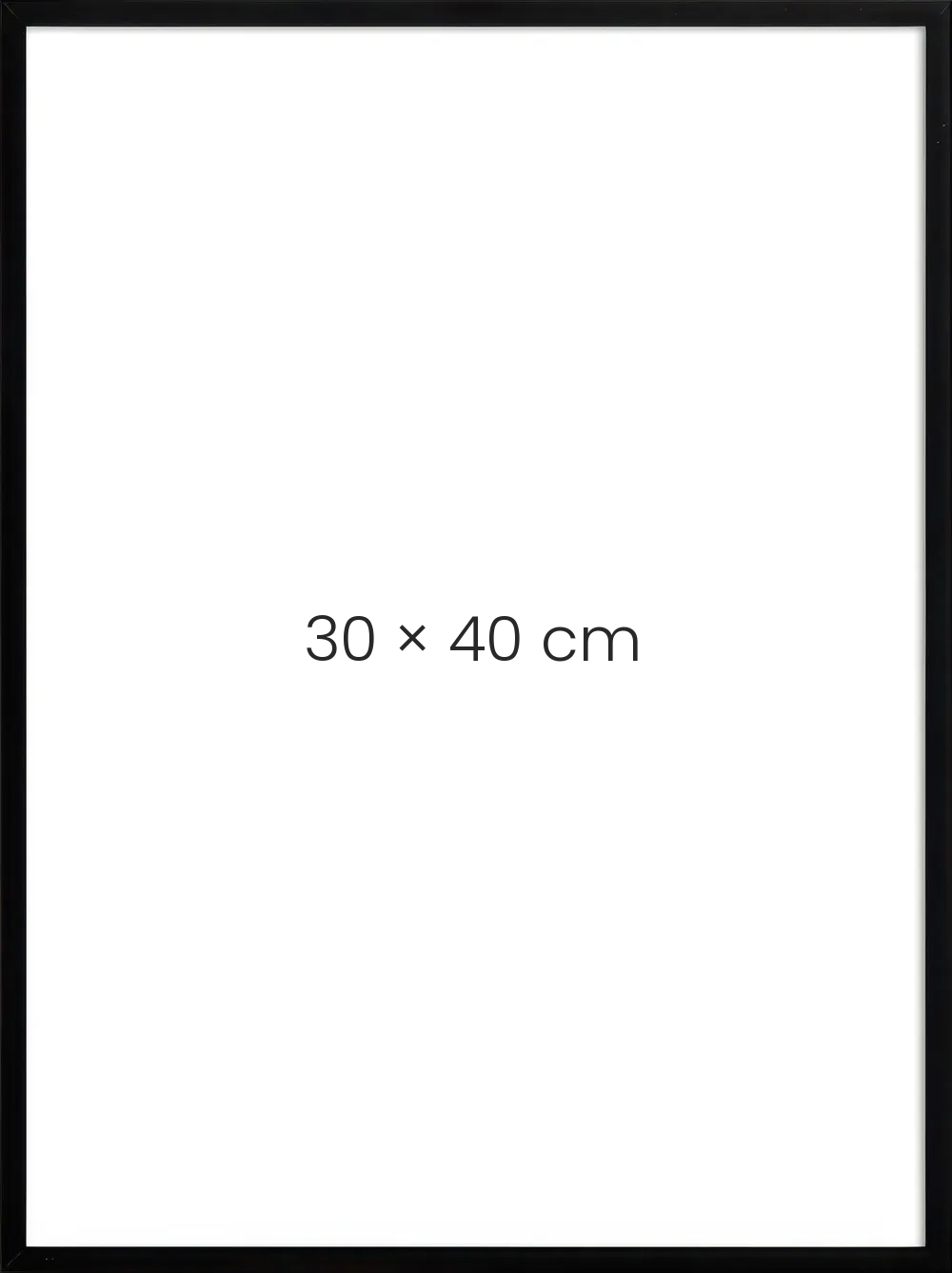 Svart metall 30 × 40 cm, sedd framifrån