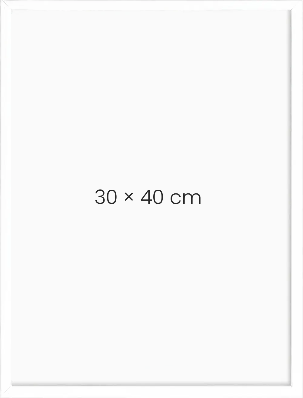 Vit trä 30 × 40 cm, sedd framifrån